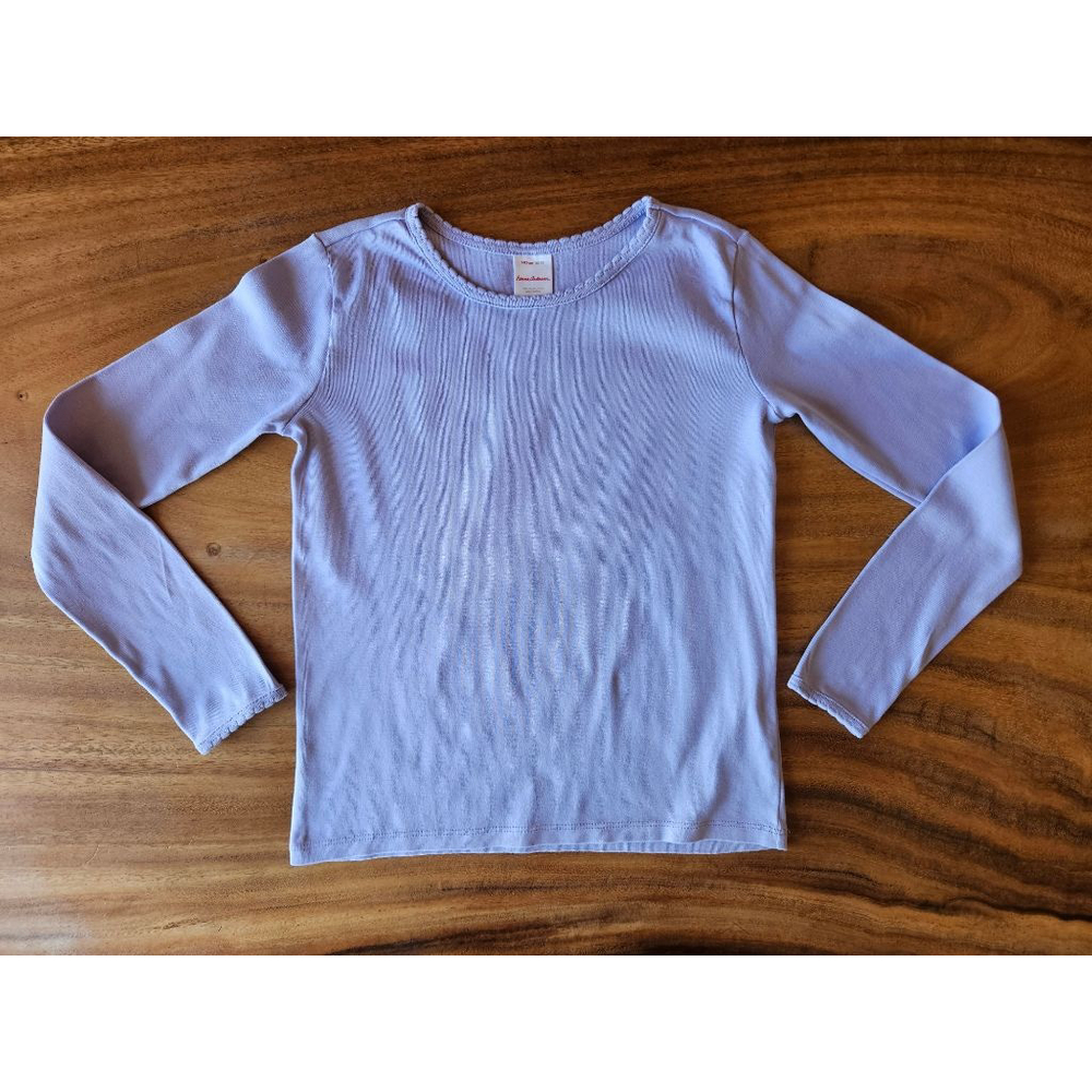 Girls Hanna Andersson Size 10 Lavender Long Sleeve Ribbed Tee